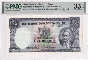 New Zealand, 5 Pounds, 1960-67, VF, p160d - Picture 1 of 2