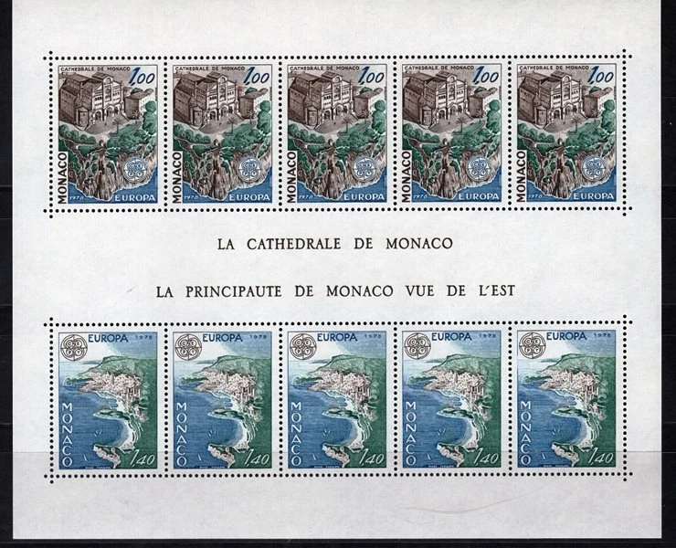 Monaco 1978 Europa Cept art architecture miniature sheet MNH** - Image 1 of 1