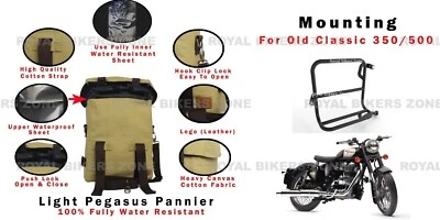 Royal Enfield "Light Pegasus RH Military "Pannier & Fitting" Old Classic 350/500 - Photo 1/4