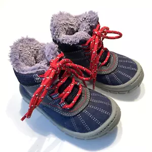 Toddler Boy's OshKosh B'gosh Blue & Gray Marley2 Durable Fur-Lined Boots- Size 6 - Picture 1 of 12