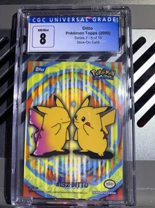 🔥Pokemon Cgc 8 MINT Ditto #5 Topps Tv 2000 Series 2 Stick - Ons STICKER - Picture 1 of 13