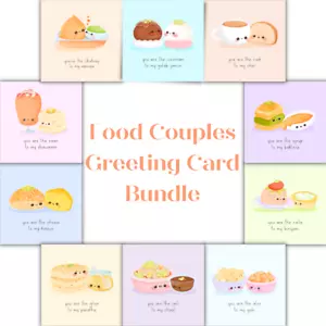 Paquete de tarjetas de felicitación para parejas de comida - 10 un. - Imagen 1 de 1