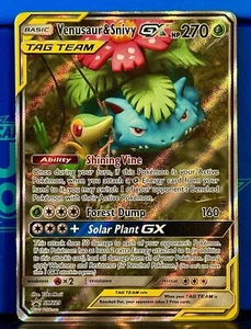 Pokémon TCG Venusaur & Snivy GX SM229 Alt Art Tag Team Promo - SM Promos - MP/HP - Picture 1 of 2