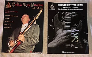 2 ~ Stevie Ray Vaughan Music Books - Guitar Collection & Double Trouble - Picture 1 of 2