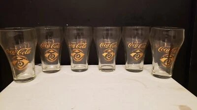 Conjunto de 6 Copos de Coca-Cola Vintage 75º Aniversário, Letras Douradas - Imagem 1 de 4