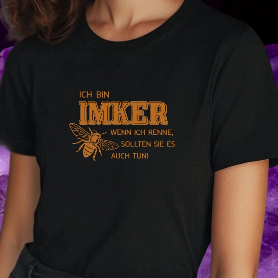 T-Shirt Frauen Imker wenn ich renne Motiv Baumwolle Größe S bis 3XL - Bild 1 von 1