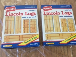 50 Pieces Vintage 1992 Playskool Wooden  Lincoln Logs Refill Pack - Picture 1 of 2