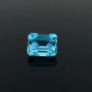 SCHMUCKJAGD SAMMLERSTEIN BLAUTOPAS BEH. SWISS BLUE FACETTIERT CA. 4,45 ct. - Bild 1 von 3