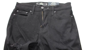 Jeans uomo Hollister California W28 L30 nero jeans strappato nuovo con etichetta - Foto 1 di 7
