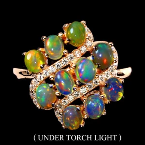 Anillo De Plata Esterlina 925 Óvalo Opal De Fuego Joyería Joya De Cz Simulada 8 - Imagen 1 de 10