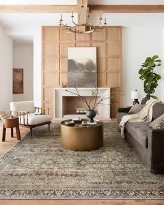 Layla Collection, LAY-03, Olive/Charcoal, 9'-0" X 12'-0", .13" Thick, Area Rug, - Picture 1 of 11