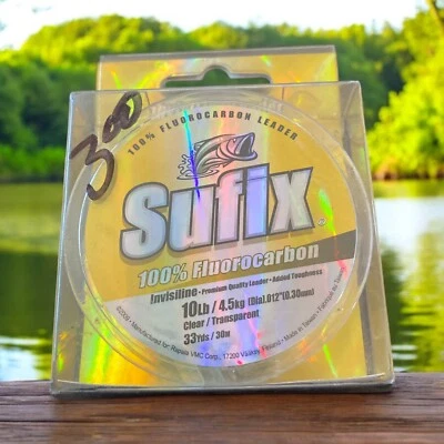 Sufix Fluorocarbon Invisiline Leader 10lb Clear 33 yds - Image 1 of 2