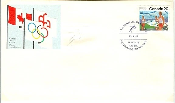 1976 Canada Post Olympics Special Embossed & Cancelled Football Event Cover - Image 1 of 1