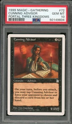 1999 Magic the Gathering MTG Portal Three Kingdoms #72 Cunning Advisor PSA 10 - Image 1 of 2