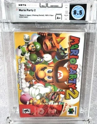 WATA 8.5 A+ MARIO PARTY 2 N64  Nintendo 64 MP2 SEALED Graded WATA VGA CGC 1999 - Image 1 of 4