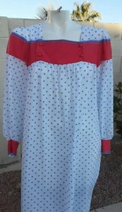 Pigiama vintage Christian Dior loungewear cotone leggero a pois lungo - Foto 1 di 12