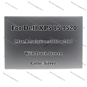 Conjunto completo de pantalla táctil Dell XPS 15 9520 UHD 4K+ de pantalla táctil LCD plateada - Imagen 1 de 8