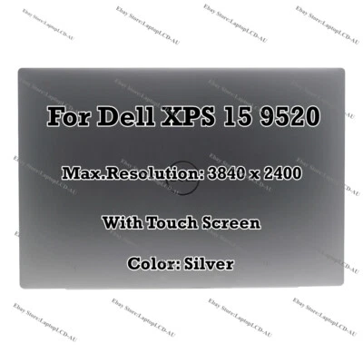 Silver 15.6" Dell XPS 15 9520 UHD 4K+ LCD Display Touch Screen Assembly Complete - Image 1 of 4