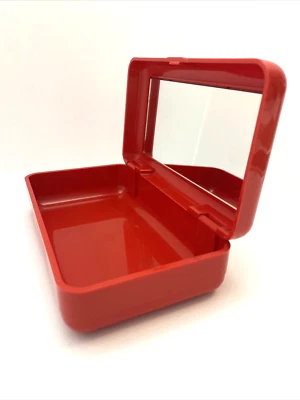 Organizador de Cosméticos Maquillaje Duray De Colección Tapa Espejada Rojo Joyería de Viaje Pequeño EE. UU. Foto 1 de 4