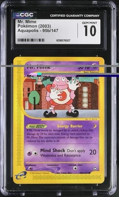 Mr. Mime 95b/147 Aquapolis 2003 Pokemon Card CGC 10 - Image 1 of 2