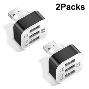 Juego de 2, 3 puertos USB 2.0 Hub Expansor, adaptador divisor USB para conexión múltiple - Imagen 1 de 10