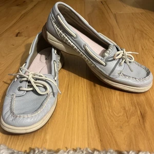 Sperry Top Sider Shoes Wm’s 8.5 Angelfish Boat Light Blue/White Leather Slip On - Picture 1 of 9