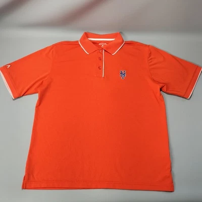 Camisa Polo Antigua MLB New York Mets Naranja Manga Corta Para Hombre Talla Mediana Foto 1 de 4