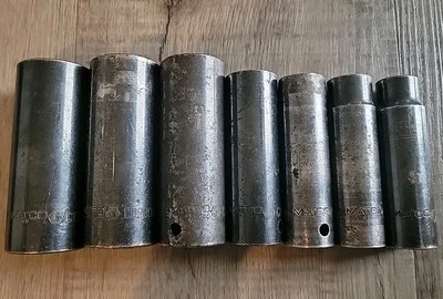Set Of 7 Matco CDP 1/2”- 1”, 15/16" ,7/8",11/16",5/8",9/16",1/2" Deep Sockets  - Image 1 of 4