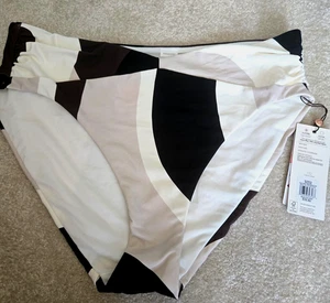 Calia Fruncido V Frontal Tiro Medio Parte Inferior Para Mujer Mediano Ondulado Bloque Neutro NUEVO - Imagen 1 de 8