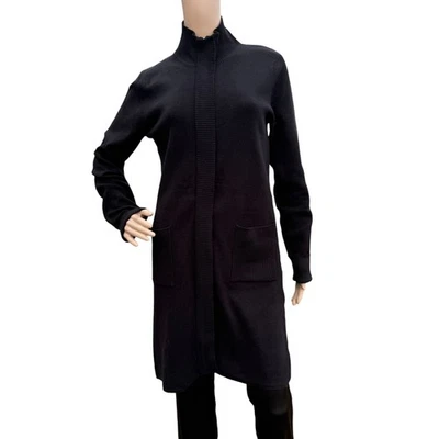 Cárdigan de mujer Nine & Company tejido negro manga larga cuello alto longitud media M Foto 1 de 4