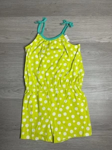 NWT Gymboree Polka Dot Green Romper Size 12 Girls - Picture 1 of 2