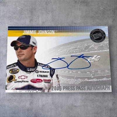 Jimmie Johnson PACK PULLED NASCAR HOFer signed card 2006 PRESS PASS AUTOGRAPH - Image 1 of 2