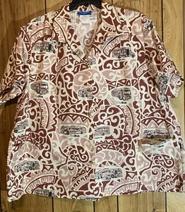 ISLAND TRADITIONS OF HAWAII 4XL  Button Shirt The Bus Handi-Van Brown Multicolor - Picture 1 of 5