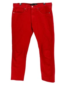 Veronica Beard Jeans Womens 29 Neon Red Brooke 8.5" Crop Skinny Stretch USA - Picture 1 of 7