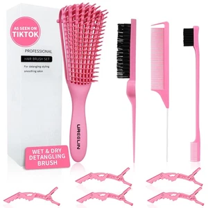 Detangler Brush Set for 3a4cWig/Thick/Wavy/Curly/Wet Slick Back Hair BrushesR... - Picture 1 of 9