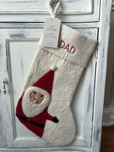 West Elm Weihnachtsmann Filzstrumpf Mono "Papa" Neu mit Etikett OB LESEN - Bild 1 von 5