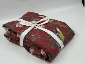 New Pottery Barn Nola Songbird King / Cal King Duvet Cover- Red Multi - Picture 1 of 8