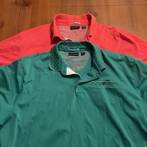 Paul Fredrick Polo Shirt Lot 2XL Tall XXLT – Red & Green Contrast Collar Golf - Picture 1 of 12
