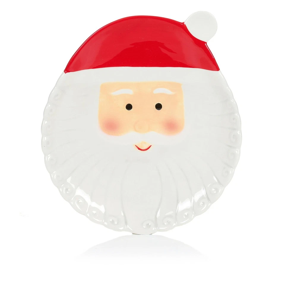 Plato de Papá Noel Cermaico Redondo 16 cm Regalo de Nochebuena Pequeño Snack Servir Postre Foto 1 de 1