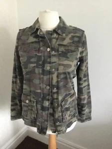 Como Nuevo Terciopelo Mujer Camuflaje Algodón Chaqueta Cremallera Completa 4 Bolsillos - En muy buena condición - Talla 10 - Imagen 1 de 12