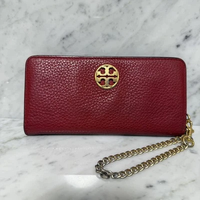 Cartera de mujer Tory Burch larga plegable roja cuero genuino edición limitada muy buena condición pop Foto 1 de 4
