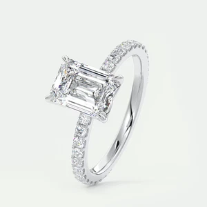 950 Platinum Women Ring Lab Grown 2.5 Carat IGI Certified Emerald Diamond - Picture 1 of 13