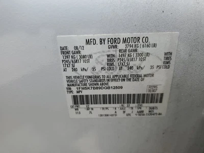 Ford Explorer 2013 usado fabricante de equipos originales motor soplador AE9Z19805D 134 k millas Foto 1 de 4