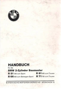 BMW Handbuch / Betriebsanleitung / Bordbuch R 51, 61, 66, 71 / R51 R61 R66 R71 - Picture 1 of 1