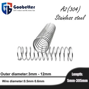 Compression Spring A2 304 Stainless Steel Wire Dia 0.5mm - 0.6mm Various Length - Picture 1 of 112