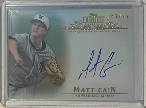 MATT CAIN AUTO 2013 TOPPS TRIBUTE AUTOGRAPH ON CARD #/d /99 SAN FRANCISCO GIANTS - Picture 1 of 2