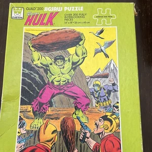 The Incredible Hulk 200 Piece Jigsaw Puzzle Whitman 1976 Marvel (5missing Pc) - Picture 1 of 5