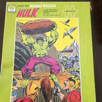 The Incredible Hulk 200 Piece Jigsaw Puzzle Whitman 1976 Marvel (5missing Pc) - Image 1 of 4