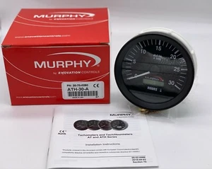 MURPHY ATH-30-A HOUR METER 3,000 RPM TACHOMETER - Picture 1 of 5