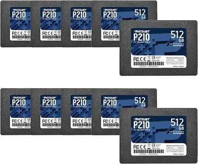 Patriot P210 512GB 2.5" SATA3 6GB/s Internal Solid State Drive For PC/MAC 10PACK - Image 1 of 4